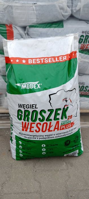 EKOGROSZEK WESOŁA kaloryczny opał 28-25 MJ/kg super jakość dostawa HDS