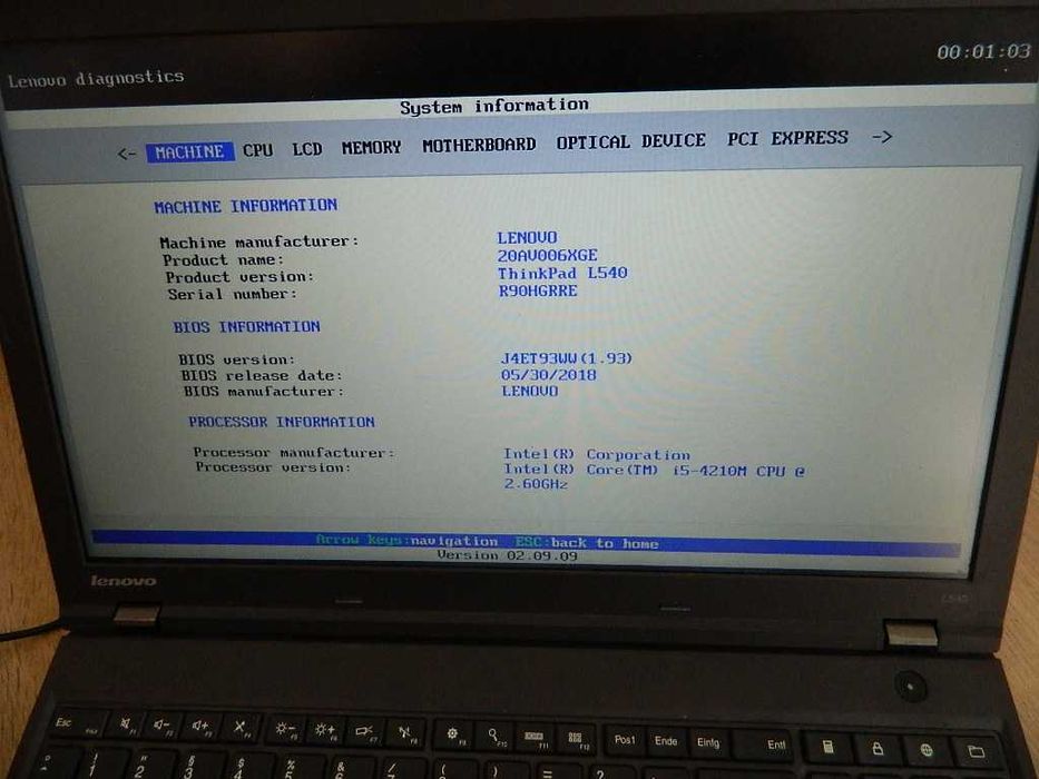 Lenovo ThinkPad L540 Core i5-4210M 8GB DDR3