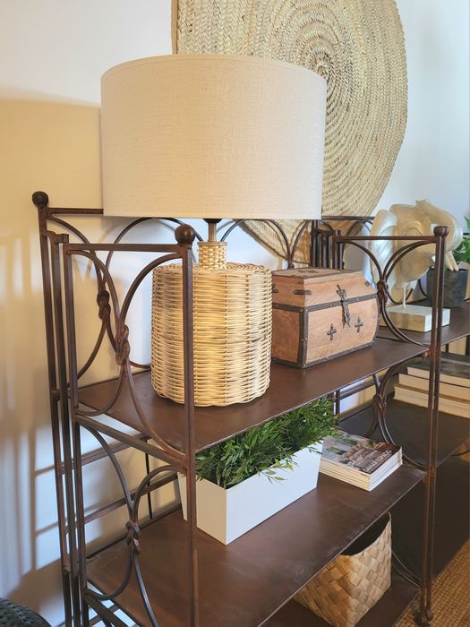 2 prateleiras, estante, ferro, indiano, oriental, rustico