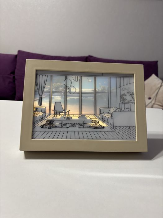 Нічник Led картина з пейзажем моря і пальм 3 режими