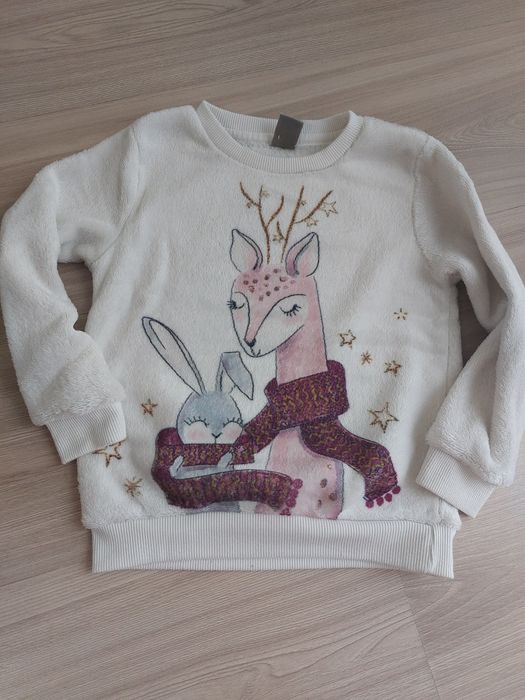 Bluza typu miś ciepła biała Little kids 110 cm