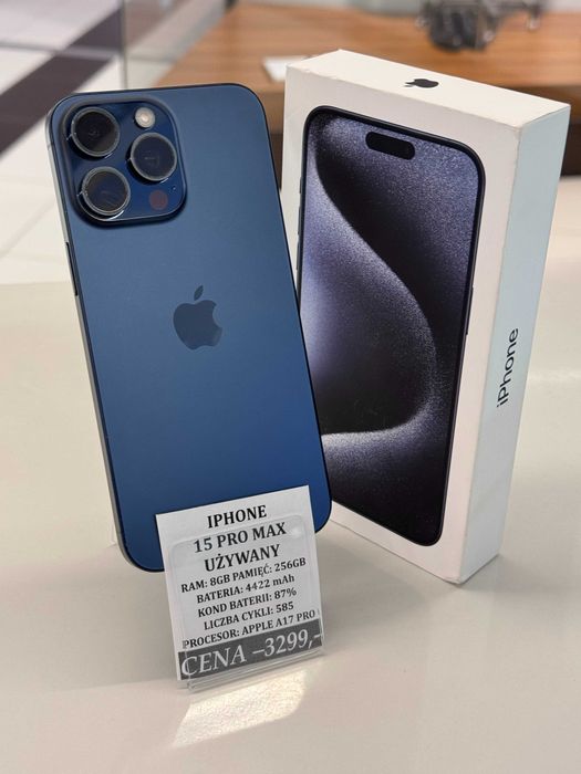 iPhone 15 Pro Max 256GB Bat 87% Topcase Vivo *Raty 0%*