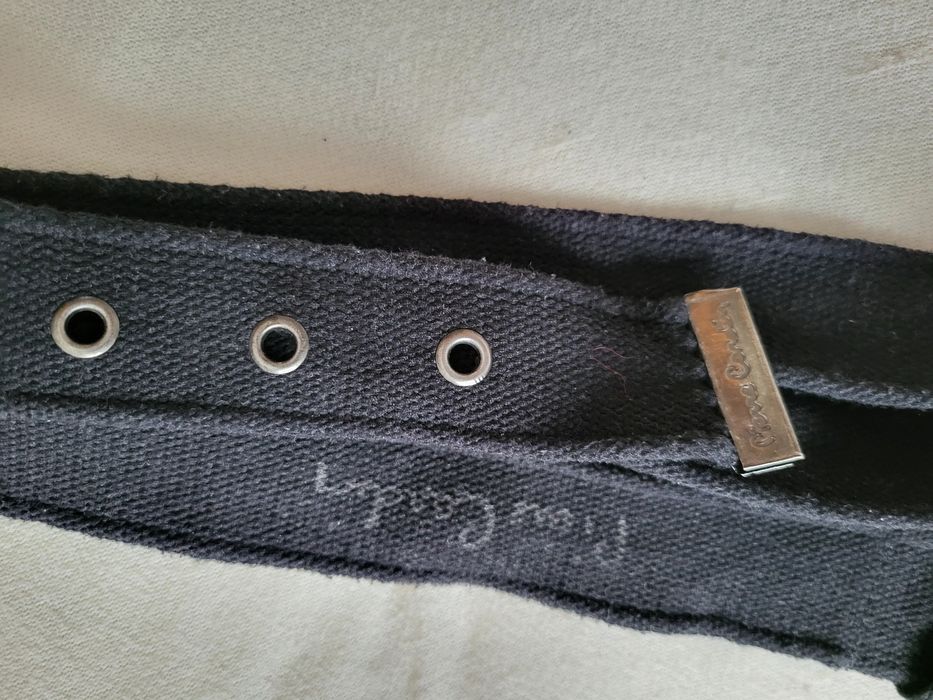Pasek czarny Pierre Cardin materiał