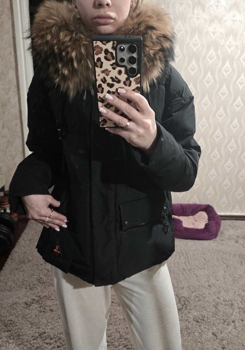 Зимовий куртка пуховик натуральне хутро