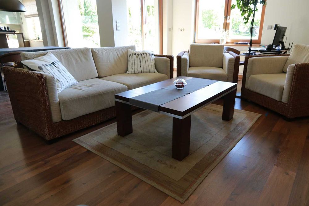 Komplet wypoczynkowy rattan - sofa i dwa fotele