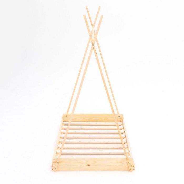 Cama cabaña, 75 x 150,5 x 138 cm, de madera de pino en natural