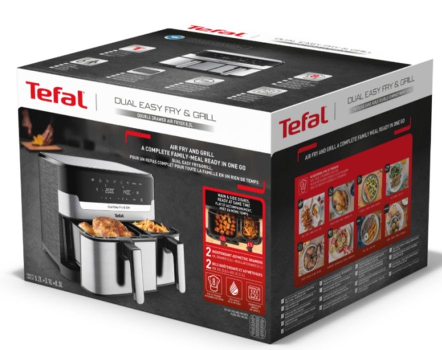 NOWY Air Fryer TEFAL EY905D10 Dual Easy Fry & Grill 8.3 l