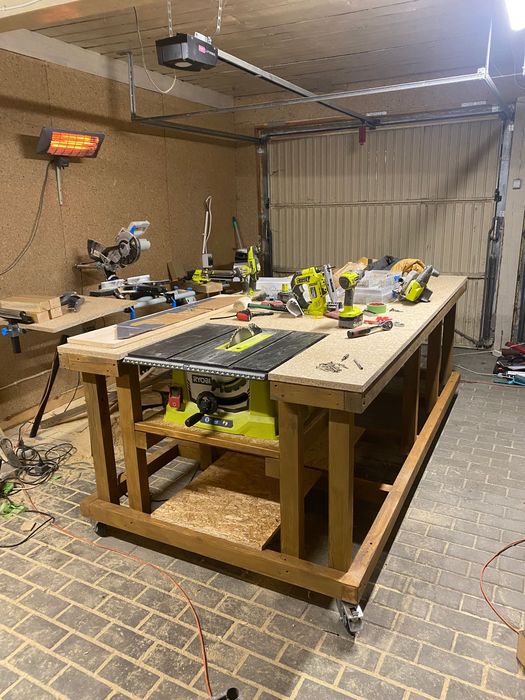Stół warsztatowy 250/125 cm z piłą stołową RYOBI