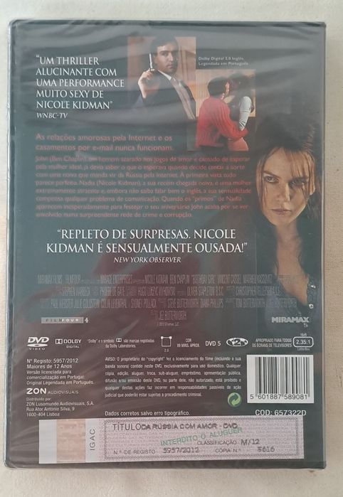 DVD Da Russia com Amor ( ainda fechado com plástico