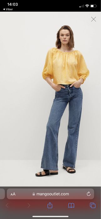 Хлопковая блуза mango. Топ.