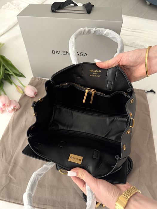 Сумка Balenciaga bel air Black шкіра | золота та срібна фурнітура