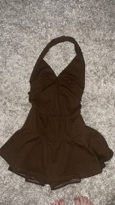 Коричньова сукня/комбінезон