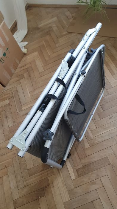 Leżak składany z daszkiem, bardzo solidny