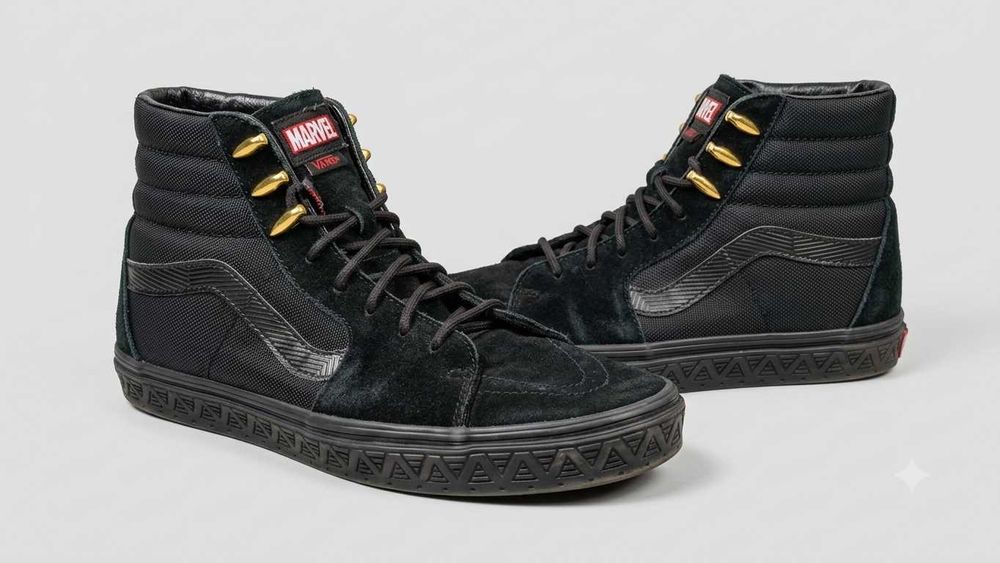 Колекційні кеди vans x marvel sk8-hi «black panther» (оригінал, 45 розмір)
