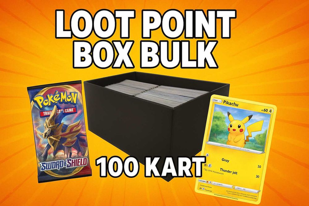 lootpointgames.pl Box Bulk Zestaw 100 Oryginalnych kart Pokémon