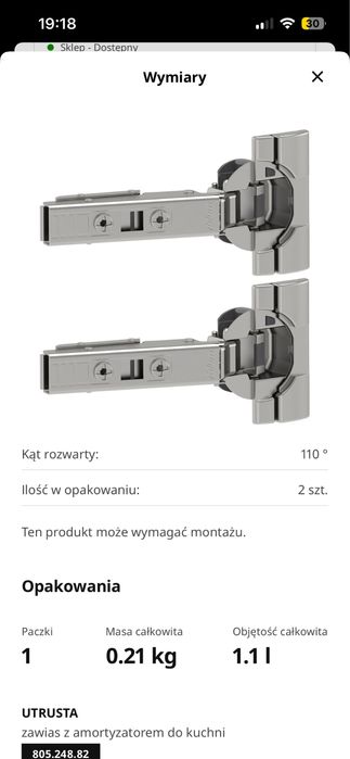 Zawias ikea sprzedam