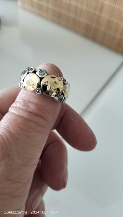 Anel ouro e prata da marca Zeik