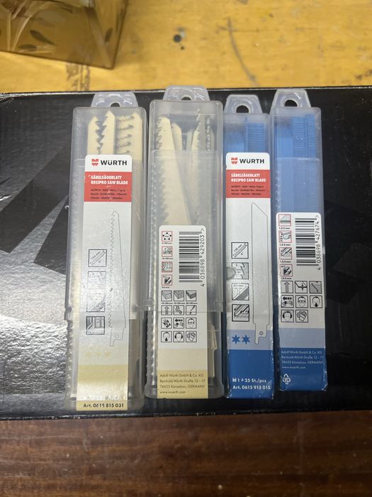 Brzeszczoty do piły szablastej WÜRTH – 4 komplety (po 25 szt.) – nowe