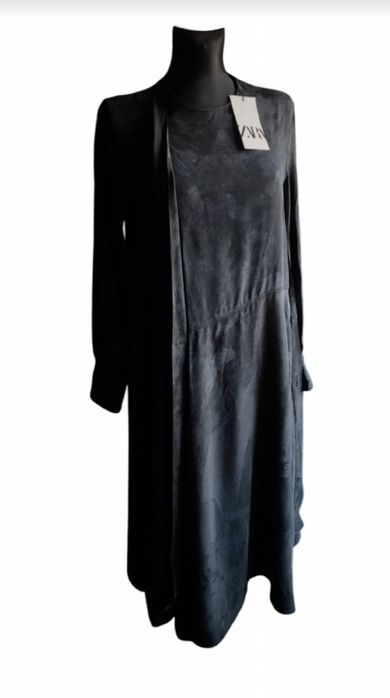 ZARA nowa bardzo kobieca sukienka L/XL lyocell wiskoza