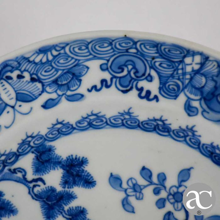 Prato porcelana da China, Pagodes e paisagem, Qianlong, séc. XVIII n2