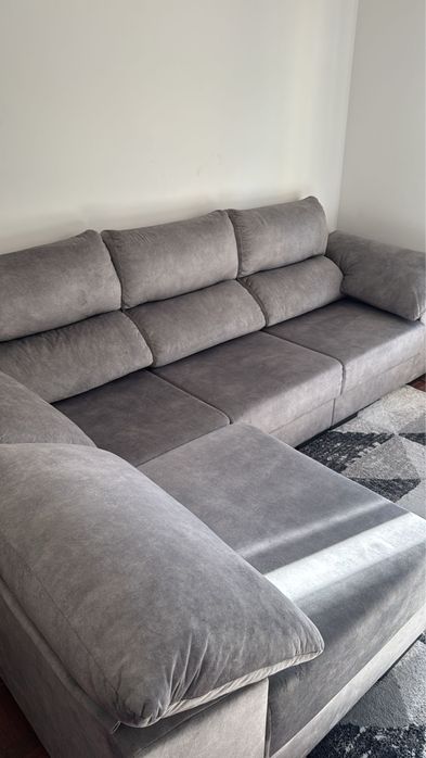 Vende-se sofá em L com Chaise Longue e Encostos Retráteis – Excelente Estado