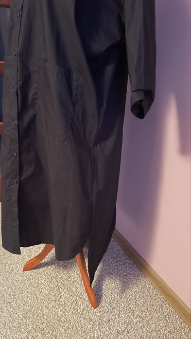 Sukienka Koszula maxi narzuta czarna 158c  oversize 42/44/46