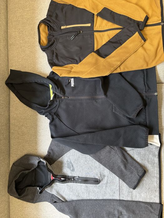 Bluzy 3szt roz 140 Nike/Puma/4F