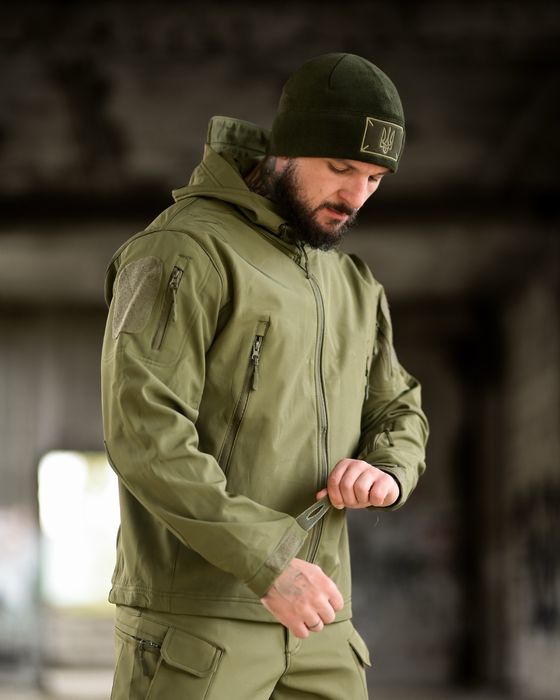 Демісезонний тактичний костюм софтшел TIGER олива Куртка штант