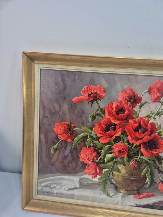 obraz  maki w wazonie