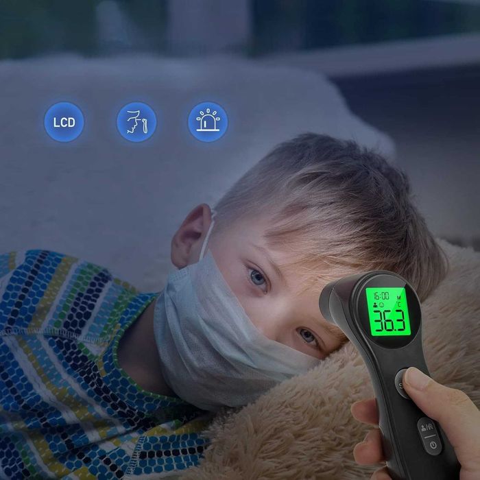 Termometr bezdotykowy na podczerwień czołowy czarny precyzyjny obiekt