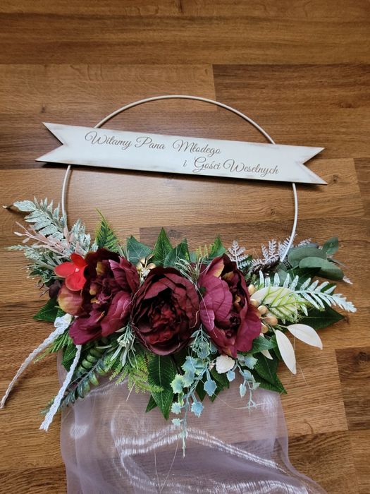 Dwie obręcze na wesele/na drzwi/Witamy Gości Weselnych/Witamy Pana Mło