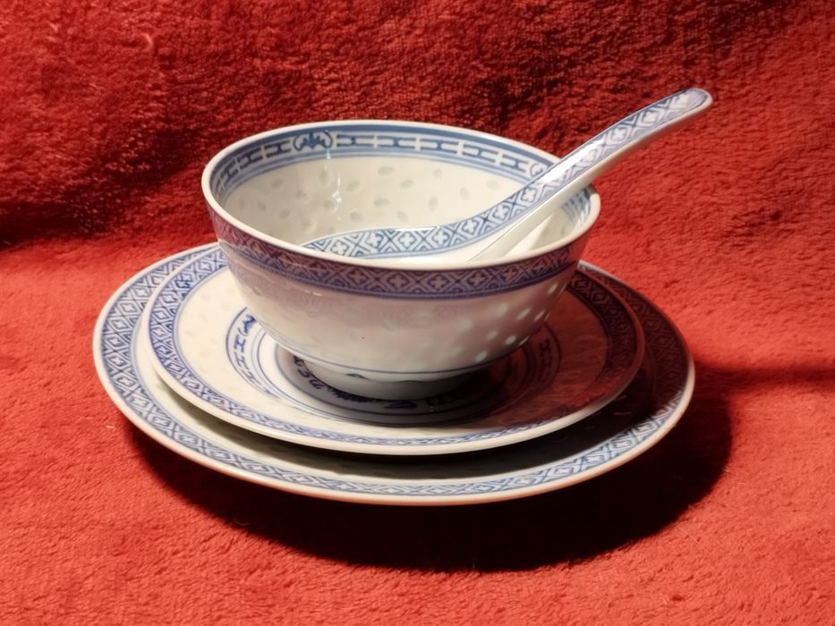 Zestaw do Chińszczyzny/ 4 elem/ Chińska Porcelana Ryżowa