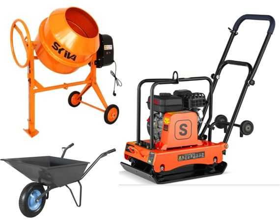 Stopa wibracyjna, skoczek, wibrator, buława do betonu, gilotyna bruku