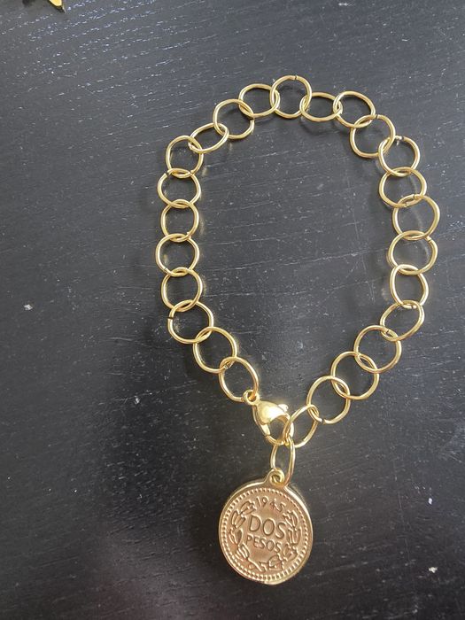 Pulseira com pendente em ouro cubano