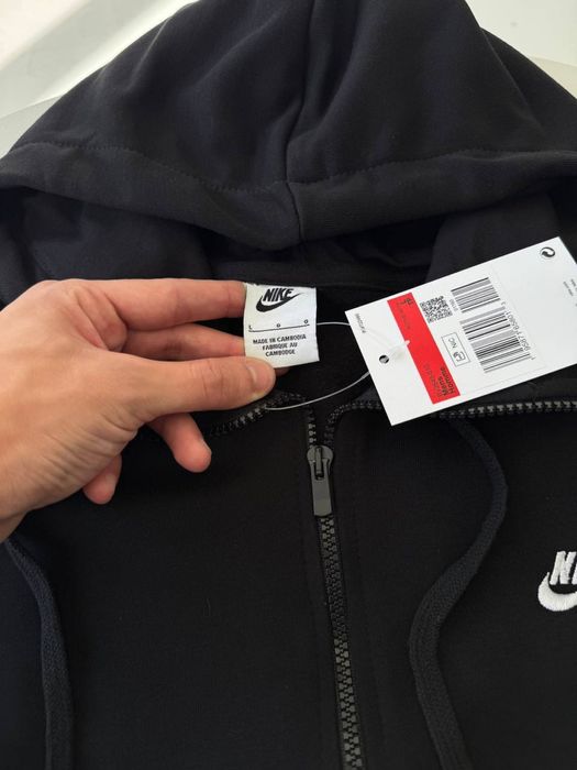 Зіпка Nike Club / кофта на замку найк чорна/ худі nike на замку