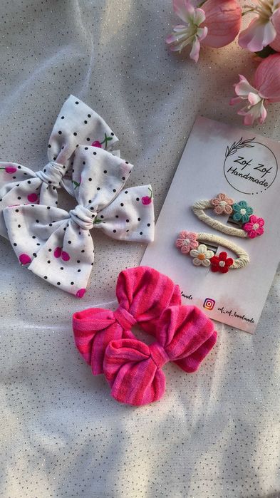 Zestaw spinek dla dziewczynki handmade