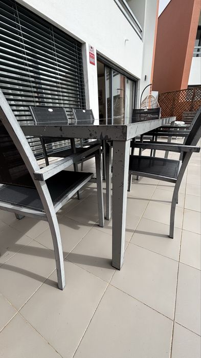 Mesa exterior aluminio e vidro 6-8 pessoas
