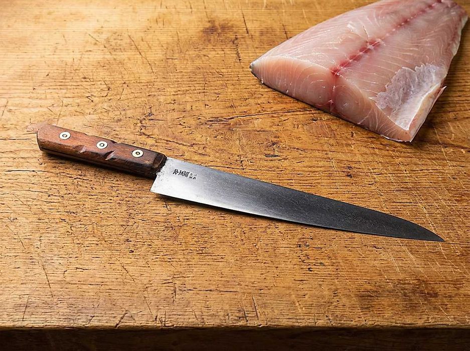 Vintage Japoński nóż Gyuto Minamoto Masakane 270mm stal węglowa
