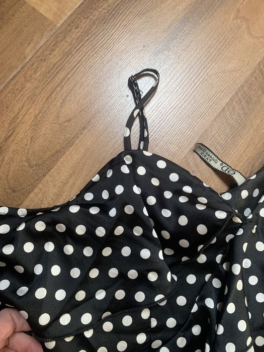 Nowa sukienka czarna w białe groszki M/L