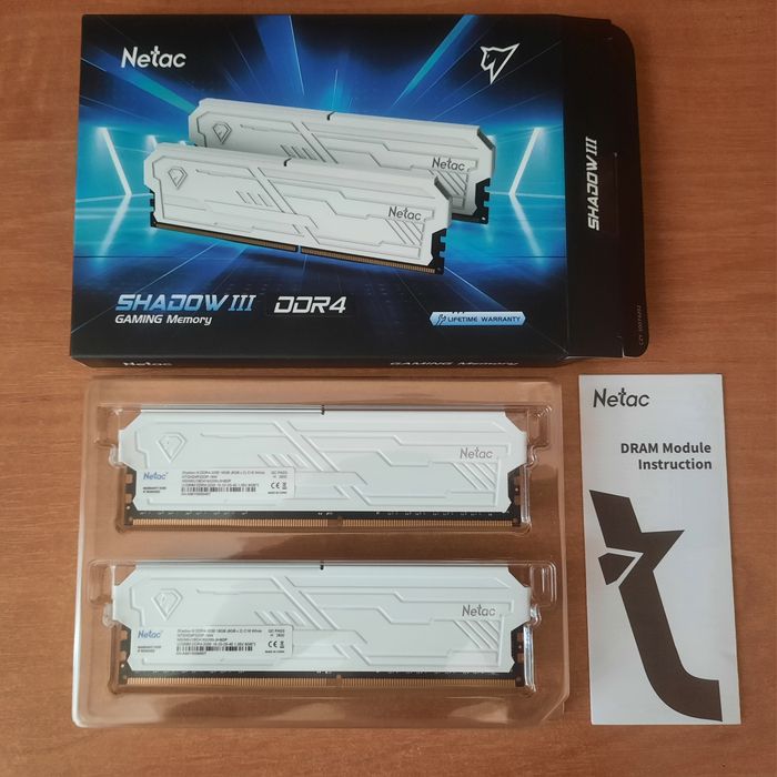 DDR4 16GB (2x 8GB) 3200MHz XMP 2.0 Netac Shadow III Нова протестована оперативна пам'ять