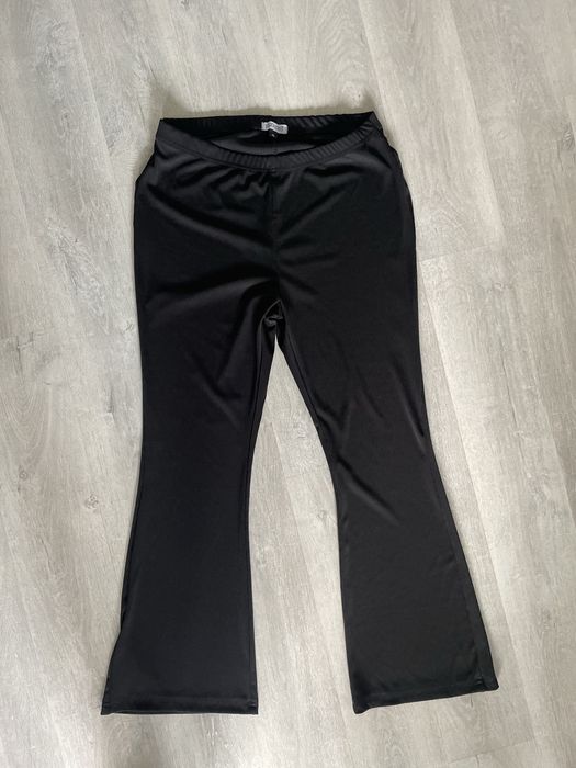 Getry leginsy dzwony prążek czarne XL jak NOWE