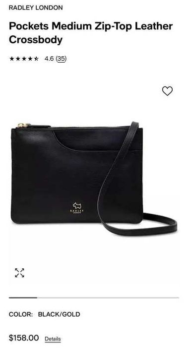 Сумка кросс боді через плече radley london pockets чорного кольору