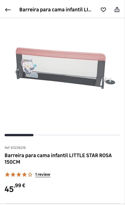 Barreira protetora para cama - 150cm - dobravel