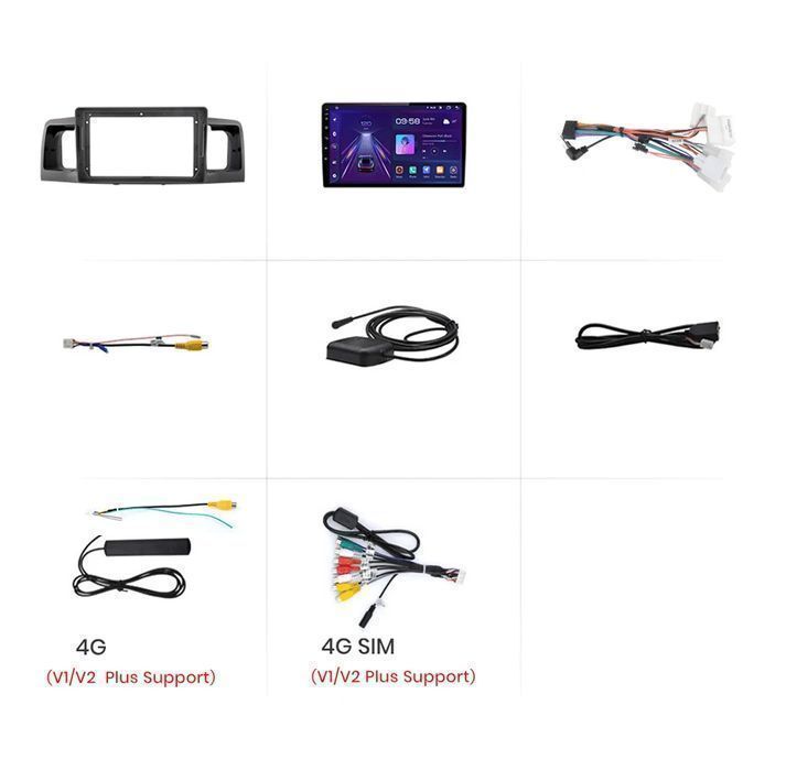 Radio Android 9” CarPlay Android Auto – Toyota Corolla E120, E130 PL