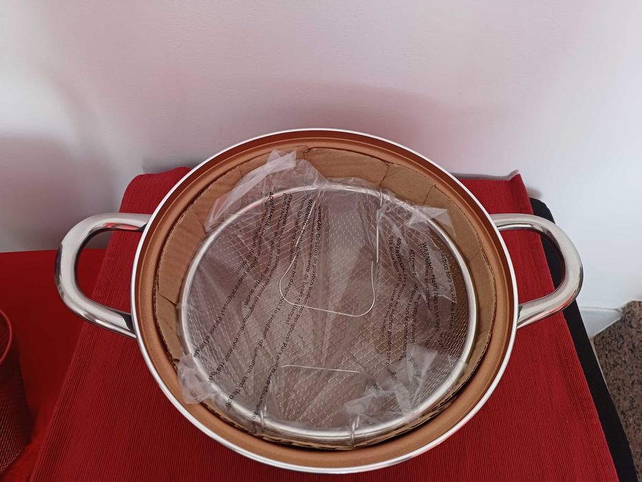 Fritadeira com Cesto Antiaderente Alumínio 26cm Forno Copper