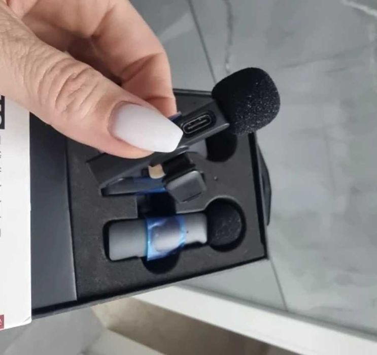 Профі Мікрофон петличка 2 в 1 микрофон iOS, Android микрофон