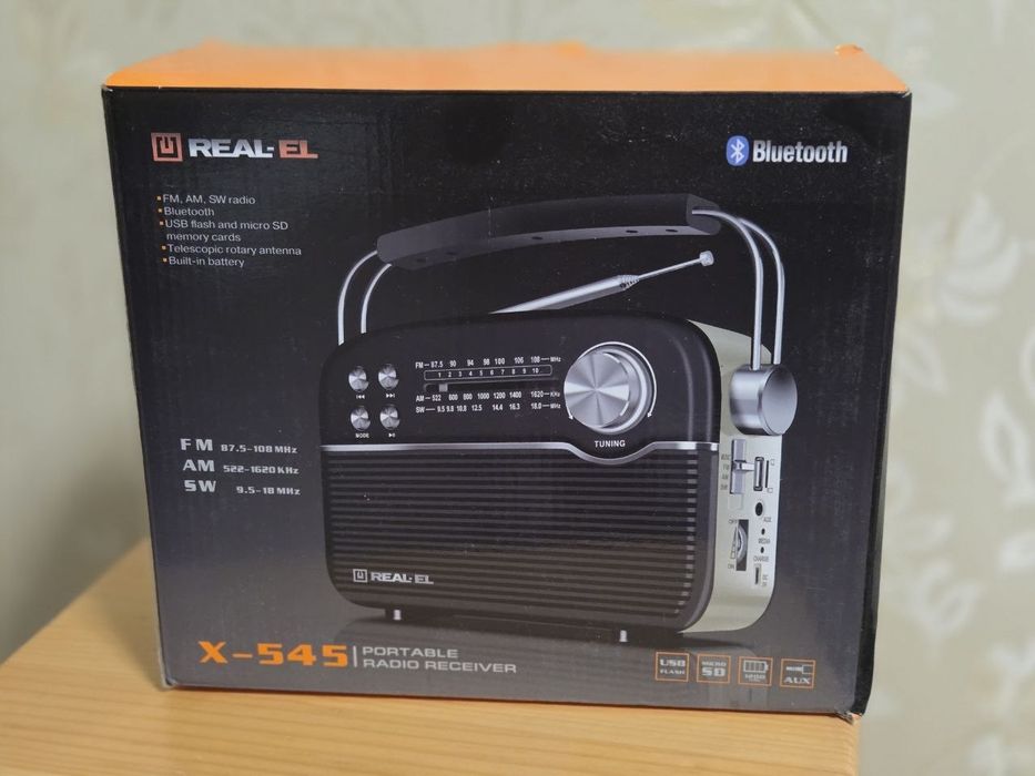 Радіоприймач Real EL X-545 — НОВИЙ, MP3/ USB /AUX/ FM / AM / SW