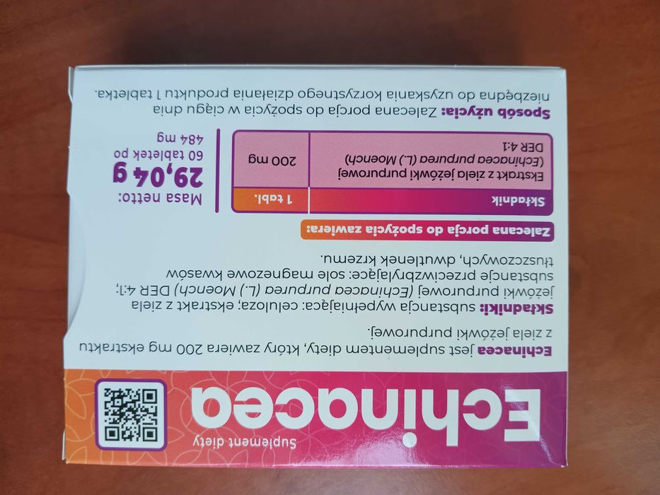Echinacea - jeżówka purpurowa 60 tabletek odporność infekcje