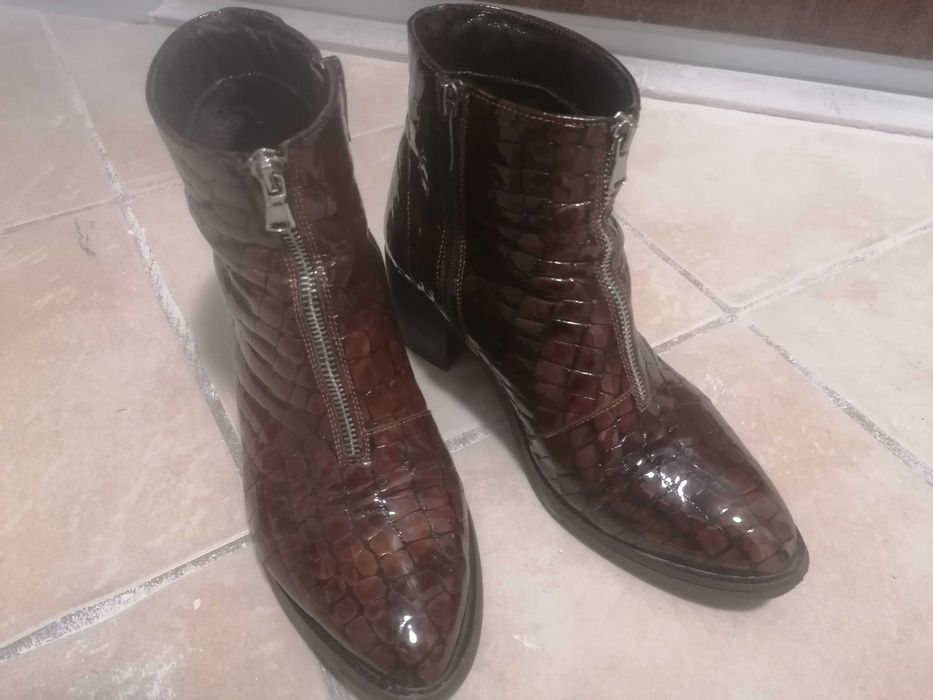 Buty CheBello 40 botki skórzane skóra węża półbuty