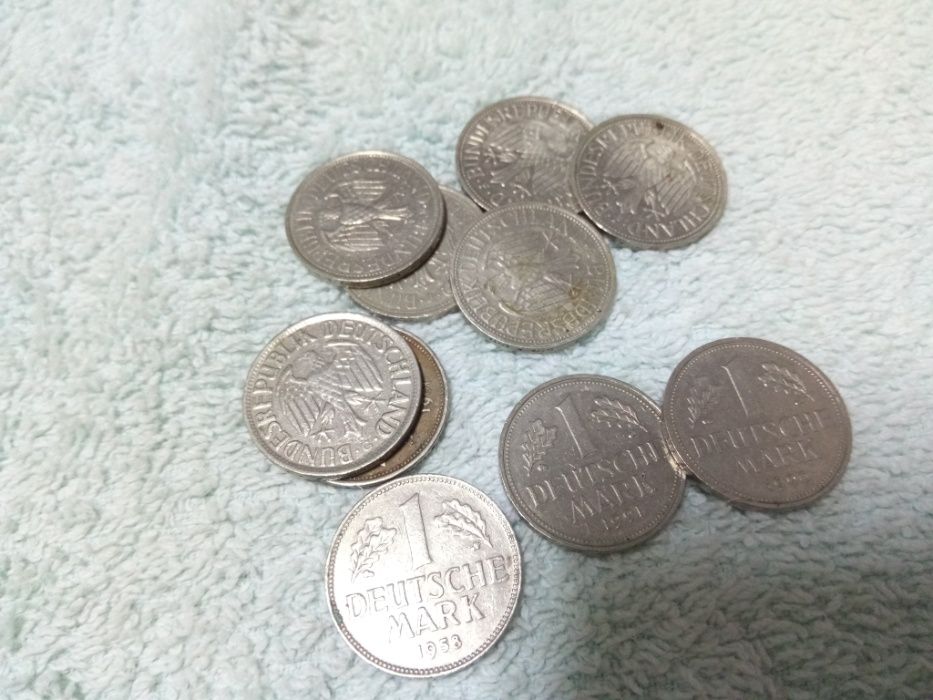Moedas Marcos Alemanhã 5 , 2 , 1 MARK, 50 , 5 , 2 , 1 pfennig